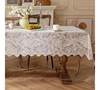 Rectangle/Oblong Tablecloths Lace Tablecloth Retro Beige Tablecloth, Weave Items To Decorate Your Home, Suitable For Any Holiday Use Christmas And New Year Decoration(140x140cm)
