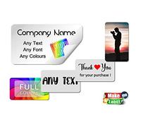 Rectangle Personalised Stickers Labels for Packaging, Bags, Name, Logo - Custom Printed in Matte, Brown Kraft, Gloss - Make me a label (38mm x 21mm, Gloss Paper, 1300 Labels)