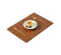 Rectangle Placemats Set of 2, Brown Double-Sided Rectangle Dinnerware Plate Drink Mats for Kitchen, Home, Bar, Restaurant, Weddings, Events, 30x43cm