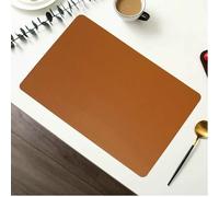 Rectangle Placemats Set of 6, Brown Rectangle Solid Color Heat Resistant Table Mats for Kitchen Dining Table Home Restaurant, 30x43cm