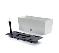 Rectangle Plant Pot Flower Box Plastic Rattan Look Rato Self Watering Garden Patio Weather resistant Lightweight Modern (White, 72L)