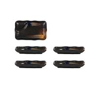 Rectangle Plates Set, Home Plate with Sauce Compartment, Glaze Is Smooth And Easy To Clean, Suitable for Household And Restaurant,Brown