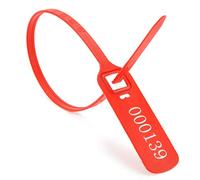 Rectangle Pull Tite Seals with Metal Insert Clip Lock, Security Shipping Seals(Red,100pcs)