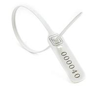 Rectangle Pull Tite Seals with Metal Insert Clip Lock, Security Shipping Seals(White,100pcs)