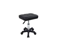Rectangle Rolling Stool with Wheels Swivel Stool Chair Spa Stool for Salon Massage Home Kitchen Black