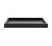 Rectangle Shape Tray Black Solid Wood Tea Tray Coffee Snack Food Meals Multipurpose Serving Tray for Cafe Restaurant Hotel Home Shop(22 * 15cm)