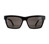 Rectangle Shiny Black Dark Grey Sunglasses Saint Laurent Black One Size