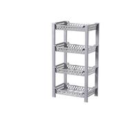 Rectangle Shower Caddy 4 Tier Small | Bathroom Storage Holder Corner Organizer | Standing Shelf Rack Rustproof Bathroom Storage Unit|17.3(D)x 27(W)x 50.8(H)cm (Grey rectangle caddy, small)