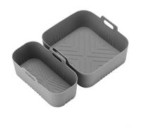 Rectangle Silicone Air Fryer Liner Double Set for NA350 Nonstick Silicone Baking Mat Heat Resistant Accessories for Double Basket Airfryers Enhanced(grey)