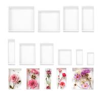 Rectangle Silicone Molds, 10 Pcs Mixed Sizes Epoxy Resin Molds Square Silicone Molds for Resin, Soap, Candles, Dried Flower Leaf, Specimen, DIY Crafts, Christmas Home Ornaments