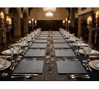 Argon Tableware Rectangle Slate Placemats - 30 x 20cm - Pack of 24 - Black Natural Stone Slate Dinner Mats Dinnerware Plate Placemats for Kitchen, Home, Bar, Restaurant, Weddings, Events