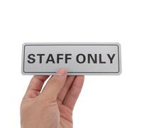 Rectangle Staff Only Sign in Silver Aluminium for Door