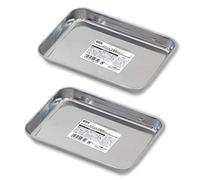 Rectangle Stainless Steel Small Tray 2pcs/set (13.5cm x 18.5cmx 2cm), Kitchen Organizer, Bathroom Trays, Little Jewelry Tray Bathroom Tray, Brilliant Quality, Made in Japan