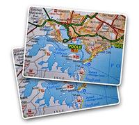 Rectangle Stickers(Set of 2) 7.5cm - Poole Coast Dorset England Travel Fun Decals for Laptops,Tablets,Luggage,Scrap Booking,Fridges, #46151