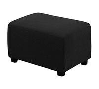 Rectangle Stretch Ottoman Slipcovers, Jacquard Footstool Protector Foldable Soft Non Slip Footrest Covers With Elastic Bottom Furniture Protector For Pets-black-X-Large