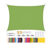 Rectangle Sun Shade Sail 3x6m Waterproof 420D Oxford Garden Canopy Outdoor Patio Awning with Accessories UV Protection for Balcony & Party (Green)