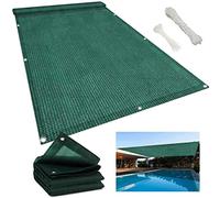 Rectangle Sun Shade Sail 4.5x6m UV Protection Canopy for Patio Garden & Beach Waterproof Awning Outdoor Shade Dark Green Sunblock for Decks and Pools