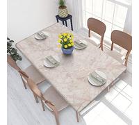 Rectangle Tablecloth 122x76cm For 4ft Dining Table Protector - Rose Gold Marble Printed Elastic Edged Table Cover Wrinkle Free Table Decoration Table Cloth