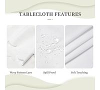 Rectangle Tablecloth 137x183 cm Waterproof Tablecloth for Dining Tables Kitchen Farmhouse Tablecloths Profile Geometric Ivory Gold Table Cloth Wrinkle Free Table Cover for Dining Buffet Wedding Party