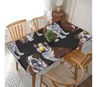 Rectangle Tablecloth 152x76cm For 5ft Dining Table Protector - English Bulldogs Printed Elastic Edged Table Cover Wrinkle Free Table Decoration Table Cloth