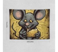 Rectangle Tablecloth Washable Table Cloth Rat Eats A Piece of Cheese Rat Eats A Piece of Cheese Tablecloths Wrinkle Free Table Cover for Dining Table Decorative Fabric Kitchen Tablecover for Outdoor F