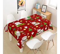 Rectangle Tablecloths Waterproof Dust-Proof 3D Table cloth, Treer Wipeable Polyester Table Cover Animals Alpaca Printing Table Protector for Kitchen Dining Party Indoor Outdoor (Christmas,60x60cm)