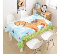 Rectangle Tablecloths Waterproof Dust-Proof 3D Table cloth, Treer Wipeable Polyester Table Cover Animals Alpaca Printing Table Protector for Kitchen Dining Party Indoor Outdoor (Butterfly,60x60cm)