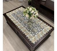 Rectangle Vintage Tablecloth, 50x100 cm Polyester Lace Doily with Hollow Carved Design, Vintage Style Table Cloth for Tea Party Dining Decoration