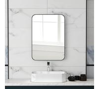 Rectangle Wall-mounted Bathroom Mirror, Black HOMCOM Black One Size