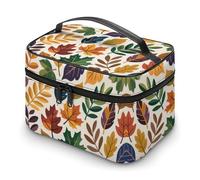 Rectangle Waterproof Cosmetic Bag Floral Prints Large Travel Toiletry Organizer with Zipper Makeup Pouch for Women and Men (Flowering Plants J)