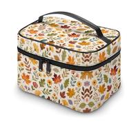 Rectangle Waterproof Cosmetic Bag Floral Prints Large Travel Toiletry Organizer with Zipper Makeup Pouch for Women and Men (Flowering Plants K)