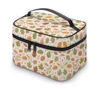 Rectangle Waterproof Cosmetic Bag Floral Prints Large Travel Toiletry Organizer with Zipper Makeup Pouch for Women and Men (Flowering Plants F)