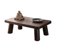 Rectangle Wood Coffee Table Unique Tatami Tea Table Mid Century Modern Low Table Retro Bay Window Table(Beige,60x35x22cm)