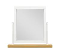 Rectangle Wood Dressing Table Mirror, White Oak 44x44cm, Two Tone Freestanding Tabletop Mirror