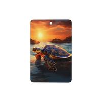 Rectangle WZYWHJ sea turtle sunset prints Car Fragrance 6-piece Set Hanging Fragrance Card Car Air Freshener