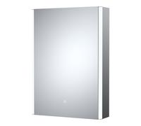 Balterley Rectangular 1 Door Touch Mirror Cabinet, Demister 500mm - White/Chrome in Silver Balterley Silver