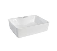 Rectangular 1 Tap Hole Ceramic Countertop Vessel without Overflow - 485mm