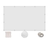 Rectangular 180x700 cm Weatherproof UV Protection Balcony Canvas Sold by the Metre Ideal for Patio & Swimming Pool Includes Cord & Eyelets White