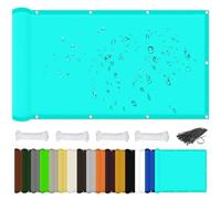 Rectangular 2x5m Waterproof Sun Shade Sail - Premium BalconyCover & Patio Awning for Deck & Backyard Custom Lake Blue