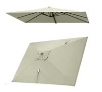 Rectangular 3x4m Cantilever Parasol with 8 Ribs Replacement Cover for Patio Umbrella Sunshade for Pool Garden Backyard - Taupe Double Top 10' x 13'