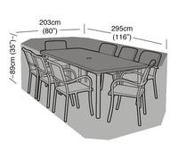 Rectangular 8 Seater Furniture Set Cover 295cm x 89cm - Premium - Green Primrose Green One Size