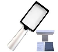 Rectangular 8X 2X Magnifying Glass with Light Roller Adjustable Handheld 20 LED and Anti-Glare Lens,Illuminated Magnifier for Seniors Reading,Sewing,Maps,Inspection,Coins,Jewelry,Exploring