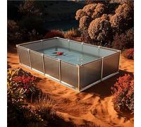 Rectangular Above Ground Swimming Pool, Durable Steel Frame, Easy Assembly, Includes Repair Patch - Ideal for Families & Kids