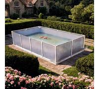 Rectangular Above Ground Swimming Pool, Durable Steel Frame, Easy Assembly, Includes Repair Patch - Ideal for Families & Kids