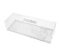 Rectangular Acrylic Cake Stand Plate with Protective Dome Lid White | Shatterproof Cover, Marble-patterned Base, Portable Serving Display for Cookies, Pie Slices, Bakeries and Caterers