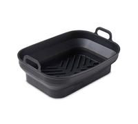 Rectangular Air Fryer Tray Silicone Foldable BPA-Free Dishwasher Safe Black 2Pcs