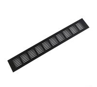 Rectangular Air Inlet Grille 60mm Black Aluminium Cabinet Vent Cover Fly Net for Shoe Rack Ventilation(60x400mm)