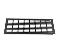 Rectangular Aluminium Air Vent Grille 150mm Louvred Wall Vent with Fly Net for Cupboard Ventilation Exhaust Duct Cover Black(150X400MM)