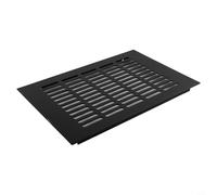 Rectangular Aluminum Alloy Air Vent Cover for Wardrobe, Shoe Cabinet & Closet - Louvered Ventilation Grille, 200x200mm to 200x400mm Si(Black 200X300MM)