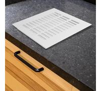 Rectangular Aluminum Alloy Air Vent Cover for Wardrobe, Shoe Cabinet & Closet - Louvered Ventilation Grille, 200x200mm to 200x400mm Si(Black 200X250MM)